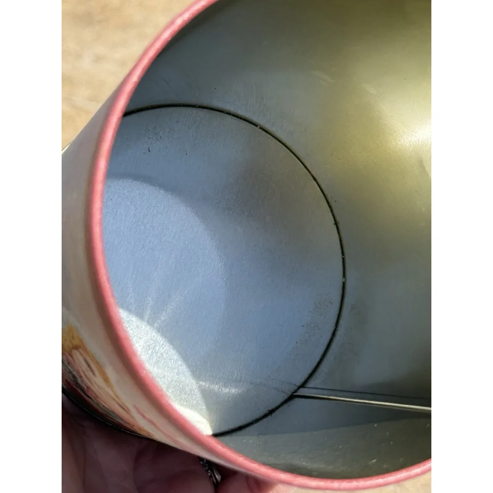 Vintage Metal Round 3 Tin Canister Victorian Women Girl Pink Floral Bonnet